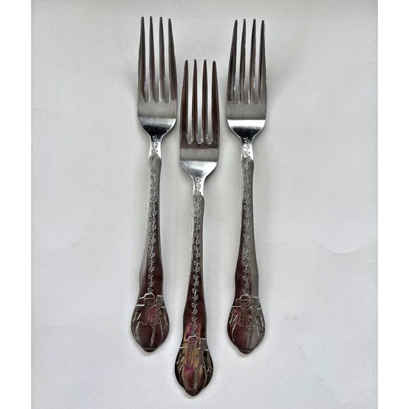 Sakura Debbie Mumm Christmas Snowman Dinner Forks Lot of 3 Japan Replacement